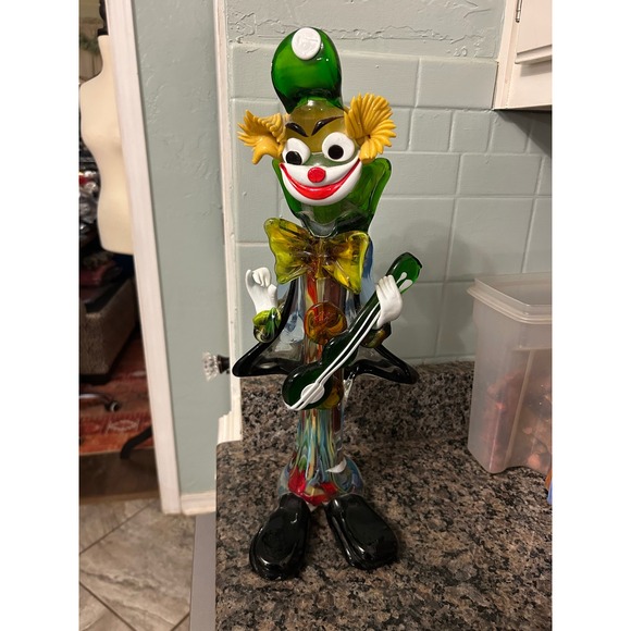 Other - This is a vintage Murano art glass clown figurine holding a guitar 18.5" tall